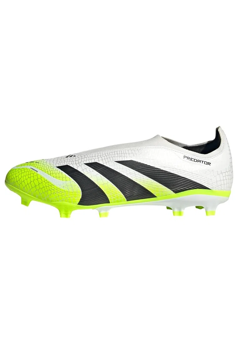 Adidas Unisex League Laceless Firm Ground/Multi Ground Football Boots, Cloud White/Core Black/Lucid Lemon, 42 EU