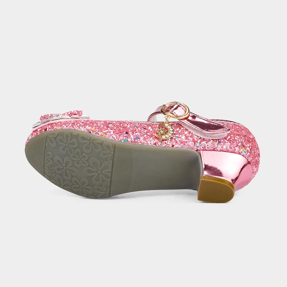 Scarpe Principessa Bambina Bimba, Scarpe Glitterate con Tacchi per Ragazza, Scarpe Cosplay con Paillettes Eleganti per Cerimonia Festa