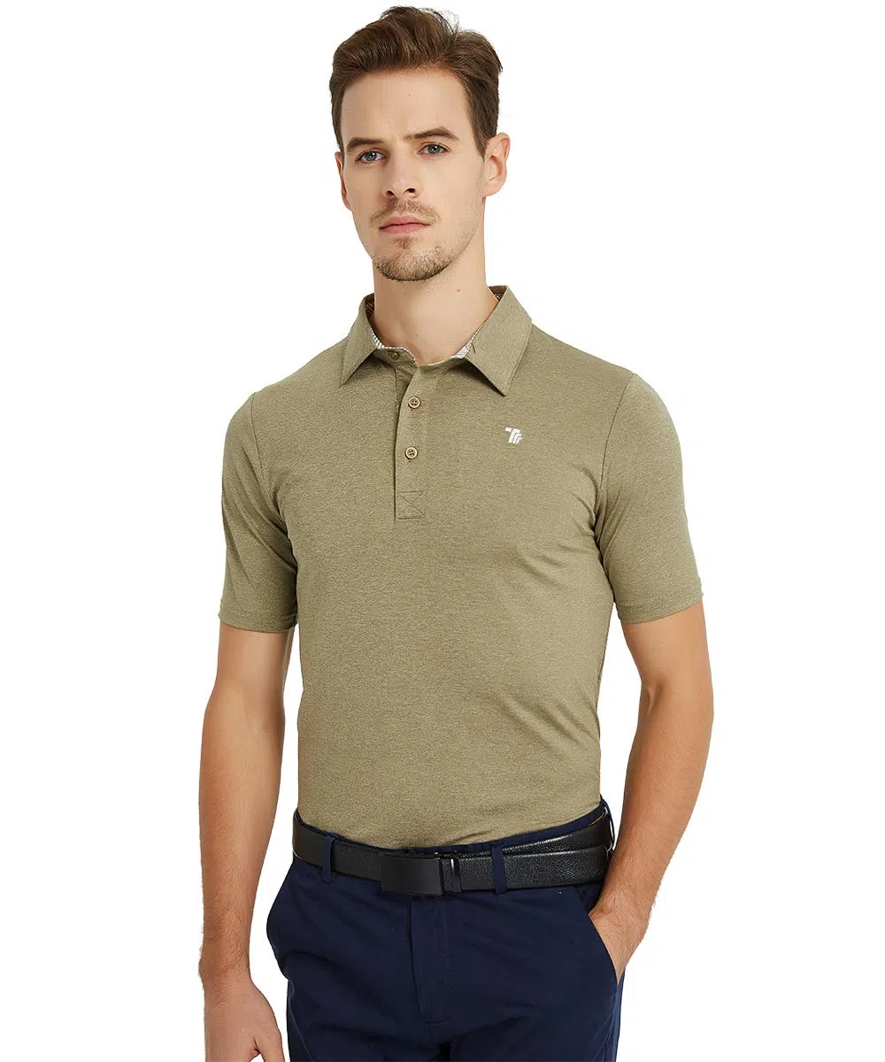 donhobo Polo da uomo a maniche corte basic, ad asciugatura rapida