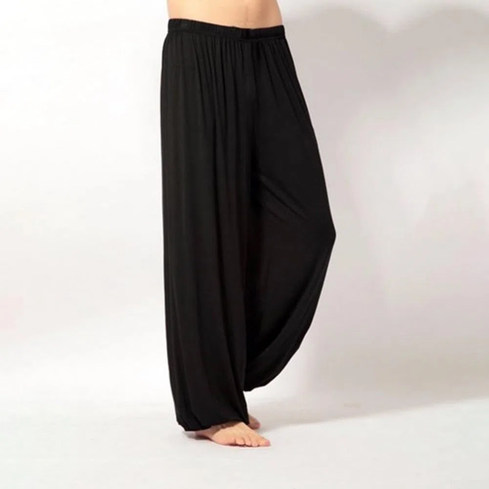 Pantaloni leggeri per Tai Chi per l'estate, ideali per l'allenamento di arti marziali (M, nero)
