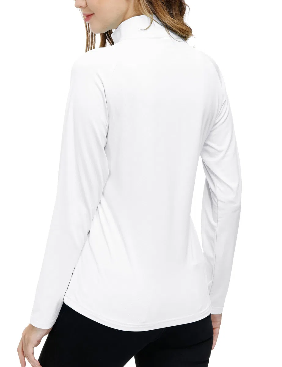 Donna 1/4 Zip Maglietta da Corsa Maniche Lunghe Sportivo UPF 50+ Yoga Fitness Ciclismo Outdoor Escursionismo Tops…