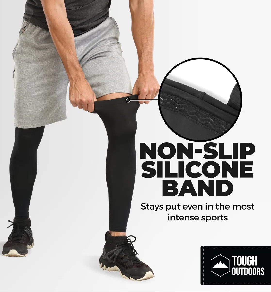 Tough Outdoors Manicotti a compressione per gambe resistenti all'aperto - Manicotto a compressione per tutto il corpo per uomo e donna, Manicotti per gambe UV - Scaldamuscoli da ciclismo