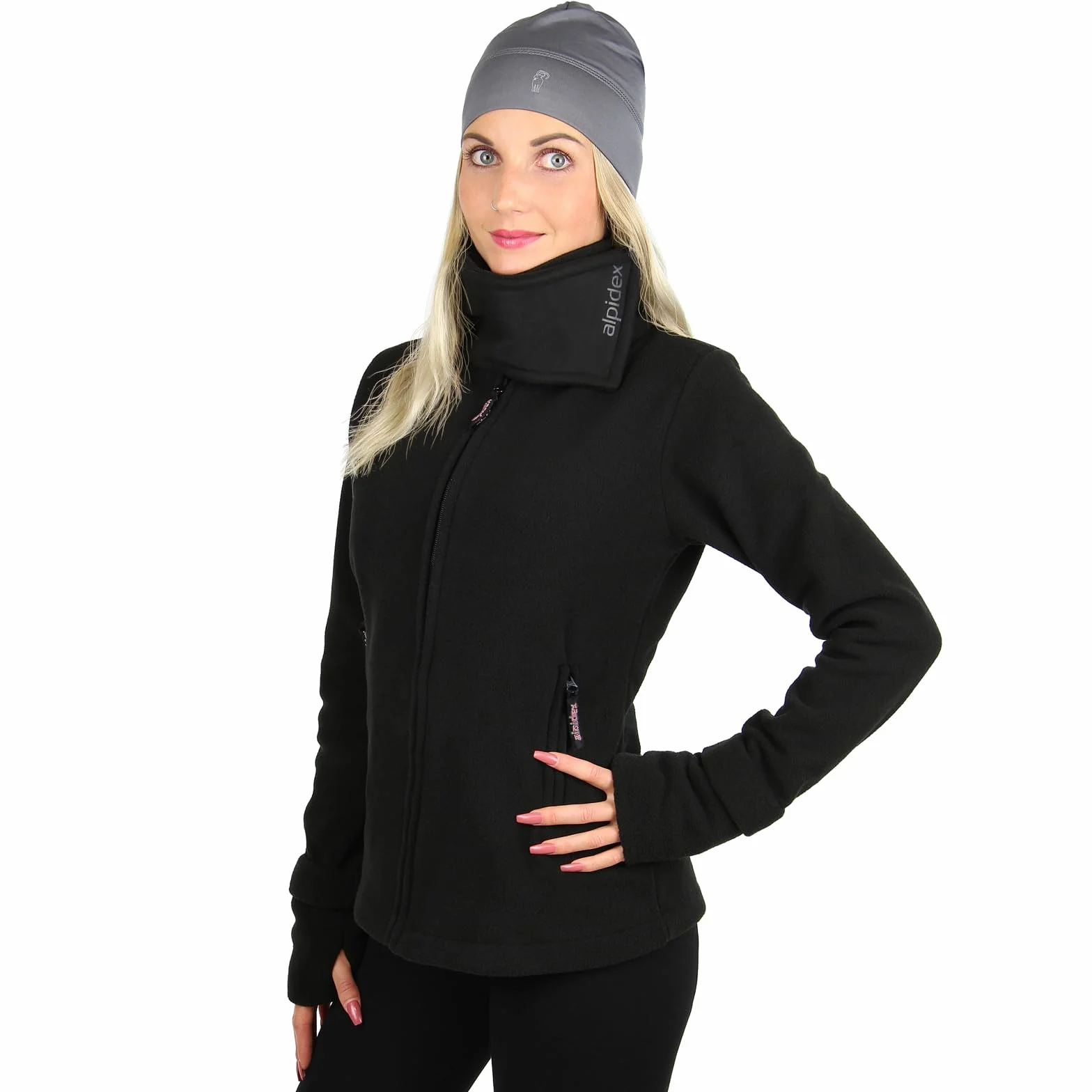 ALPIDEX Giacca Donna Pile Calda Morbido Full Zip Coletto Alto Antivento Felpa Outdoor Caldissima Invernale Termica Cerniera