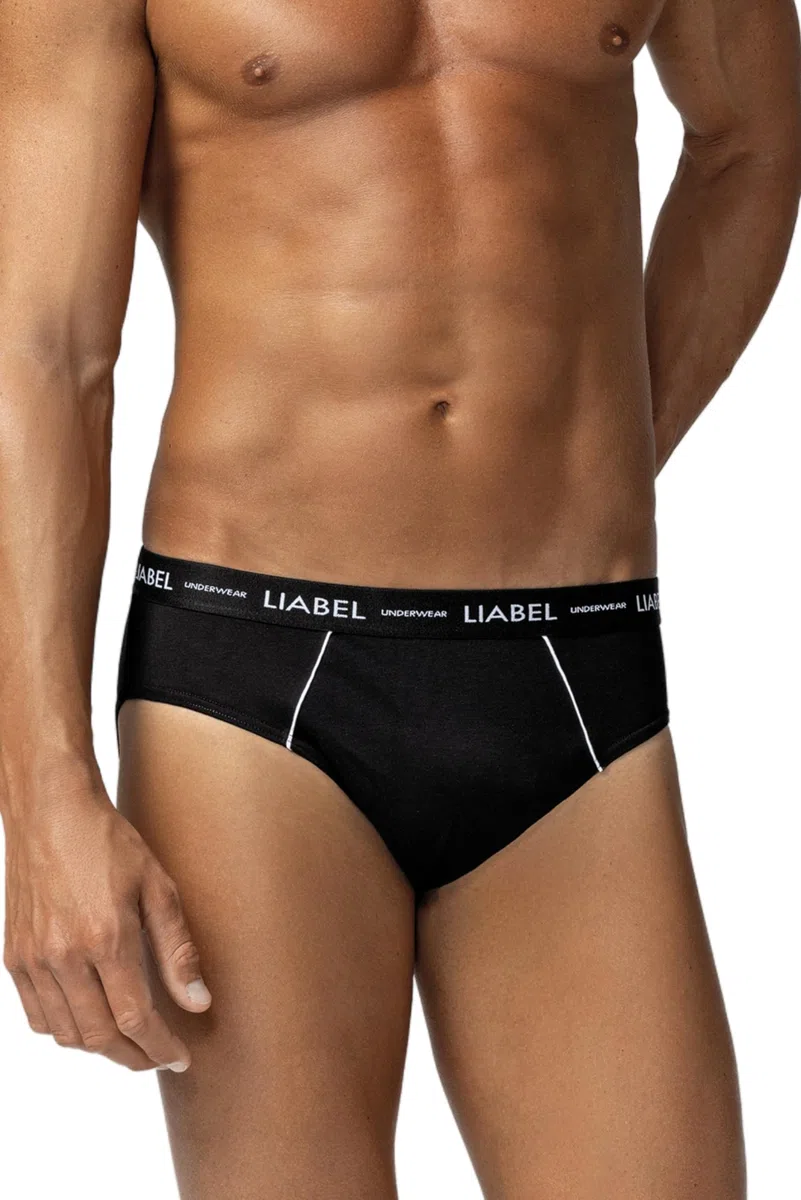 Liabel | 6 Slip Uomo Cotone Bianco Nero e Colorati Mutande Uomo Pack con Cuciture Rinforzate Set Intimo Uomo Slip con Elastico Esterno Male Underwear