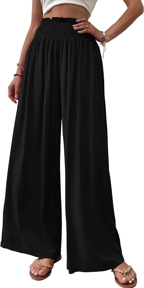 Cicy Bell Pantaloni Del Donna Dritto Locker Elastico Largo Pantaloni Da Gamba Vita Palazzo Pantaloni Con Tasche
