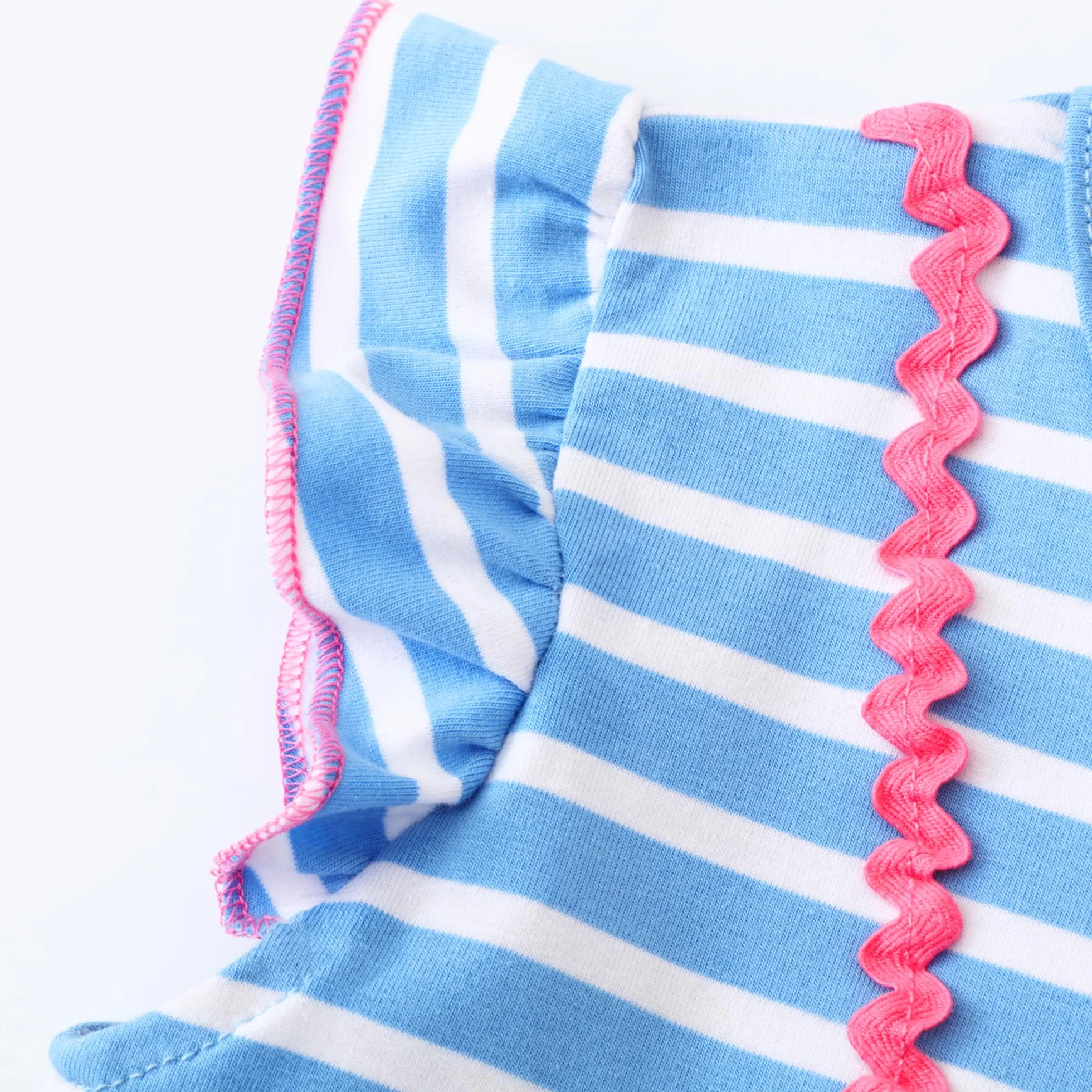 Vestito per Bambina Ragazza Manica Corta Unicorno Abito Stampa Fiore Ricamo Azzurro Striscia Abiti Cotone Cartoon Animale Casuale Vestiti Estivo Festa Compleanno per Regazze Bambini 2-9 Anni