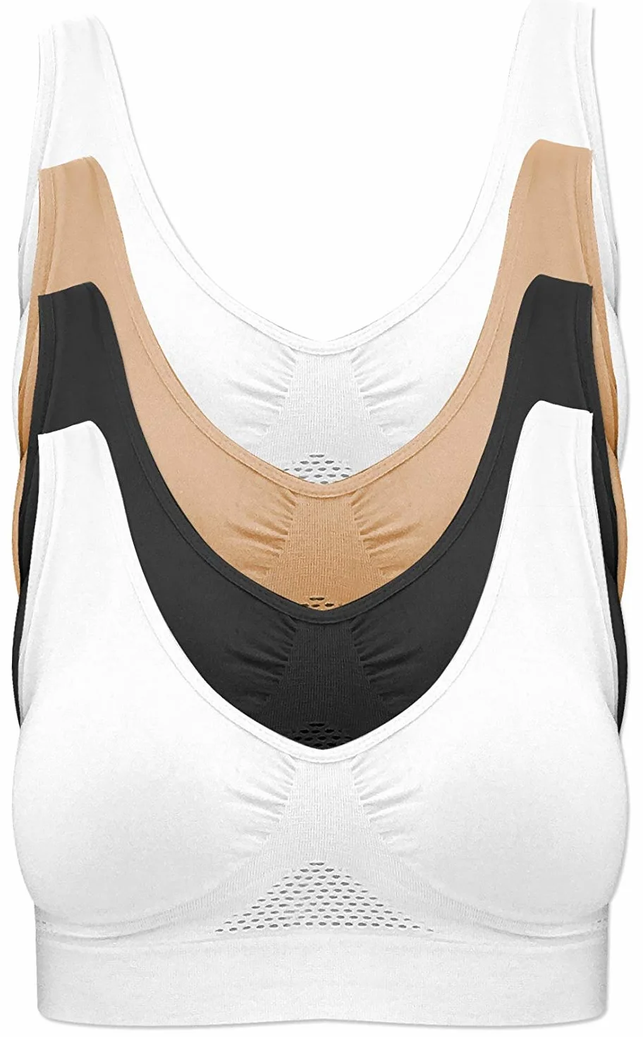 Reggiseno Senza Cuciture con Raffreddamento ad Aria Confortevole Senza Ferretto in Confezione da 4 Pezzi Ideale Mentre dormi, Mentre Fai Sport, Mentre lavori o nel Tuo Tempo Libero