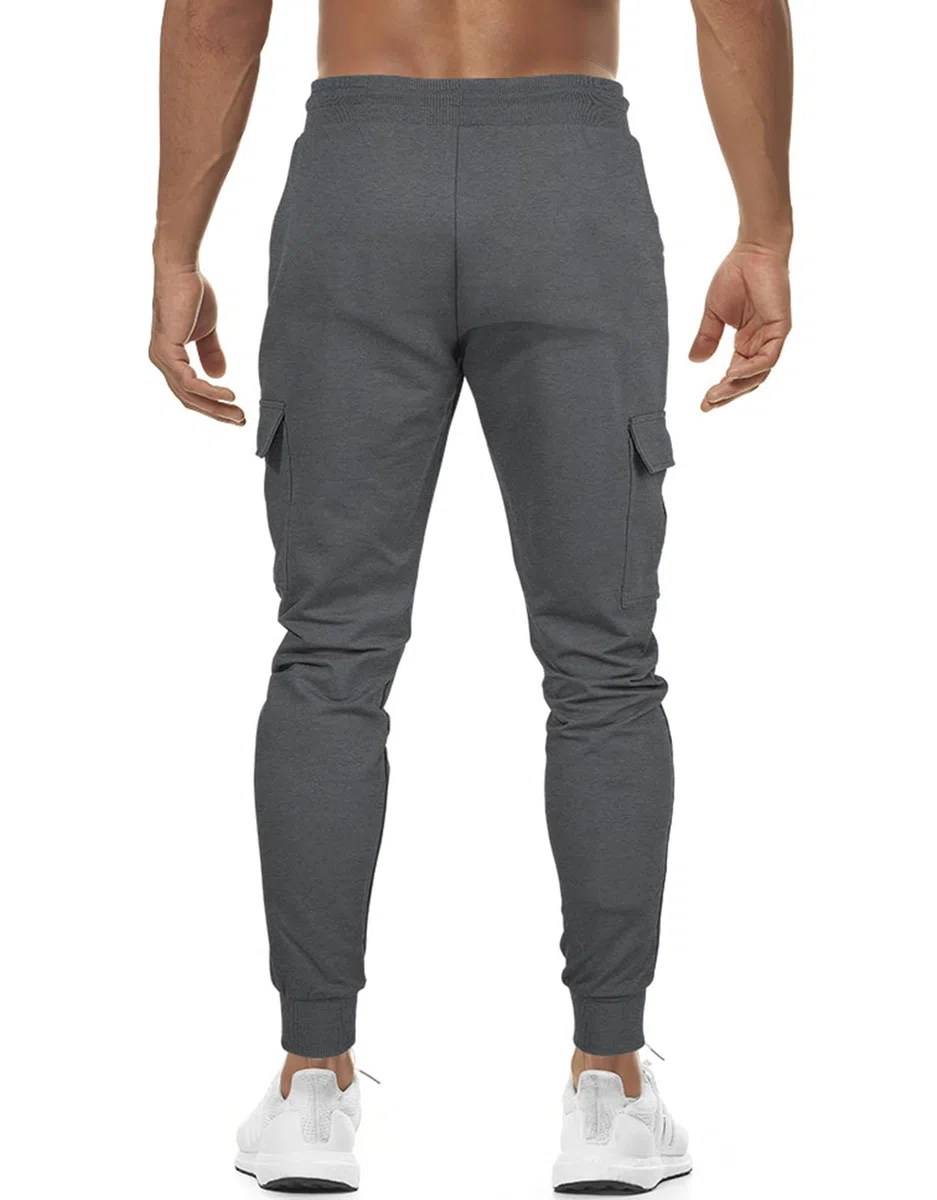 Suwangi Pantaloni Tuta da Jogging Uomo Pantaloni Cargo Joggers Palestra Sportivi Allenamento Cotone Slim Fit Comodi Elastico in Vita con Tasche Multiple