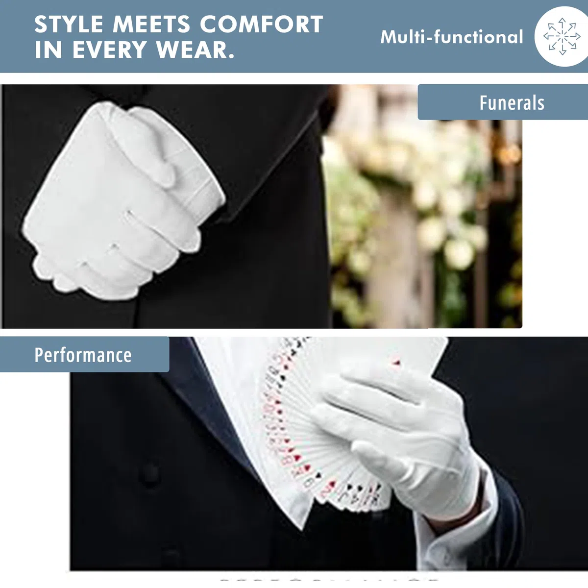 THE MASONIC COLLECTION - Guanti in pelle morbida al 100% - Bianchi - Lavare solo a mano - Regalo massonico per uomo