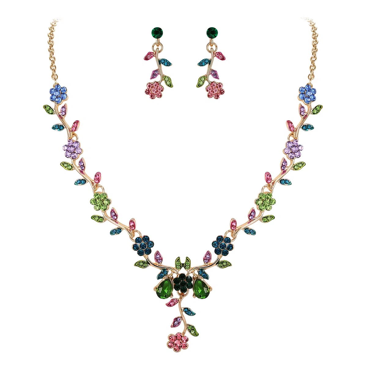 Donna Parure gioielli-Collana Orecchini Boemia Boho CZ Crema Perle sintetiche Filigrana Fiore Y-Forma Collana Ciondolare Orecchini Set