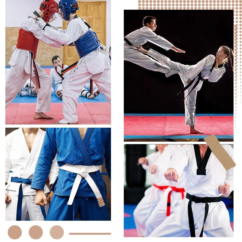 CREATCABIN Cintura Gialla Jiu Jitsu Cintura in Poliestere Arti Marziali Judo Jiu-Jitsu TKD Aikido Uniforme Grado Cintura Lunga Morbida Universale Cinture Taekwondo Uomo Donna Attrezzatura 220cm