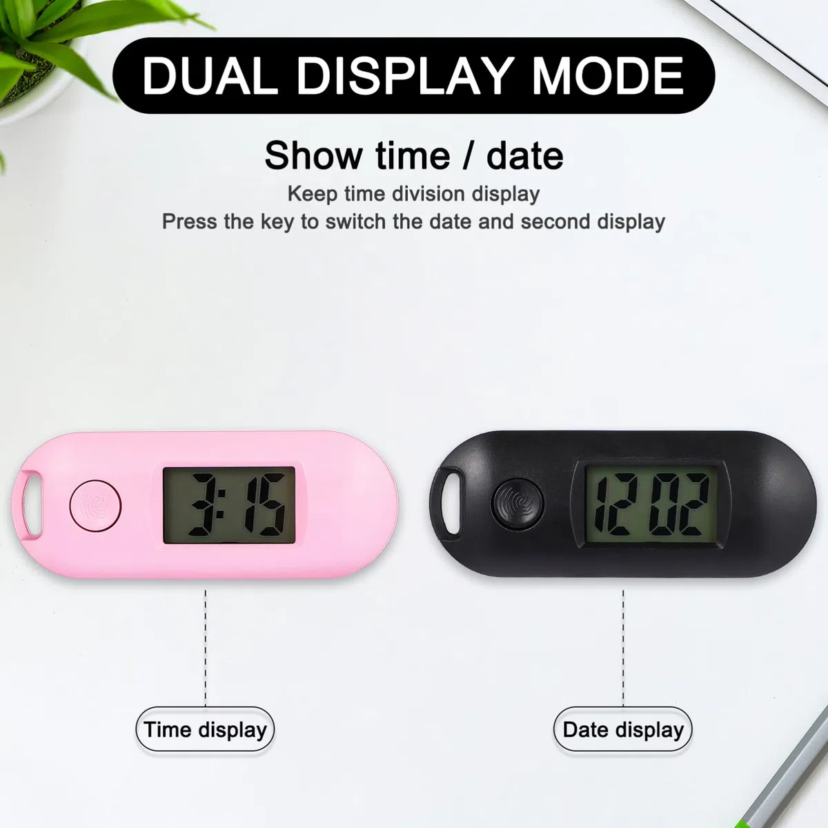 iplusmile Portachiavi Portachiavi Orologi Da Tasca Portatile Orologio Digitale Piccolo Orologio Elettronico Con Clip Della Catena Orologi Per Zaini Bambini Studenti (6 Pezzi) Sveglia, come mostrato