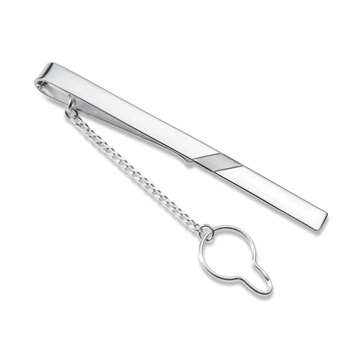 Fermacravatta Da Uomo In Argento Sterling 925 Con Striscia Ossidata