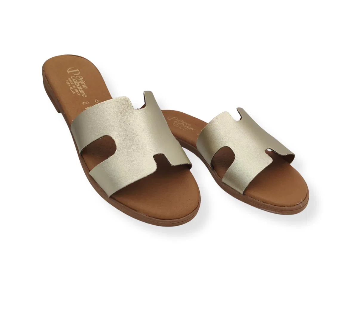 Eleganti Ciabatte Donna Estive, Sandali Bassi Cuoio, Ciabattina in Pelle Estate, Vero Made in Italy