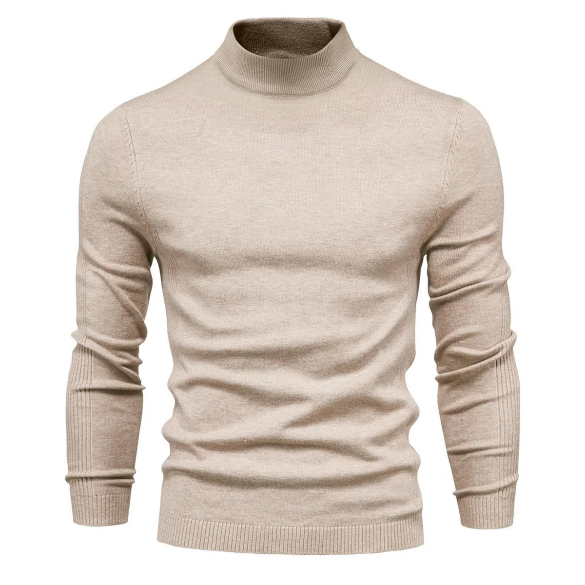 Maglione Invernale da Uomo con Colletto Caldo e Spesso Maglione Lavorato a Maglia Multicolore da Uomo-Nero-XL Adatto per 75-82 kg