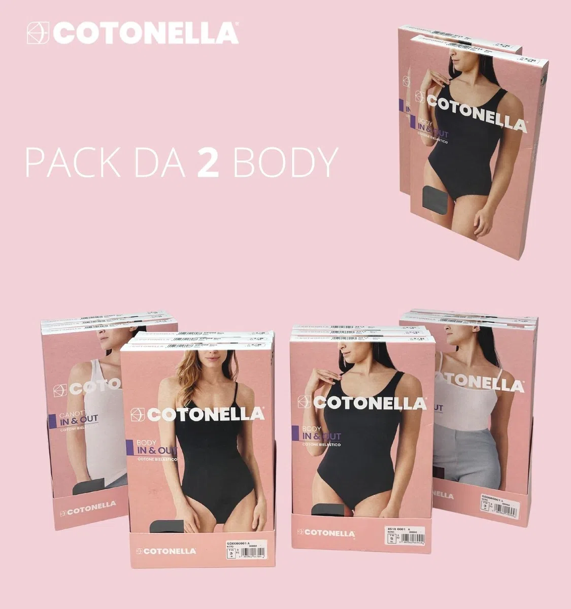 Confezione da 2 Body Canotta Donna Cotone Spalla Larga e Spalla Stretta Intimo Cotone Maglia Intima Donna