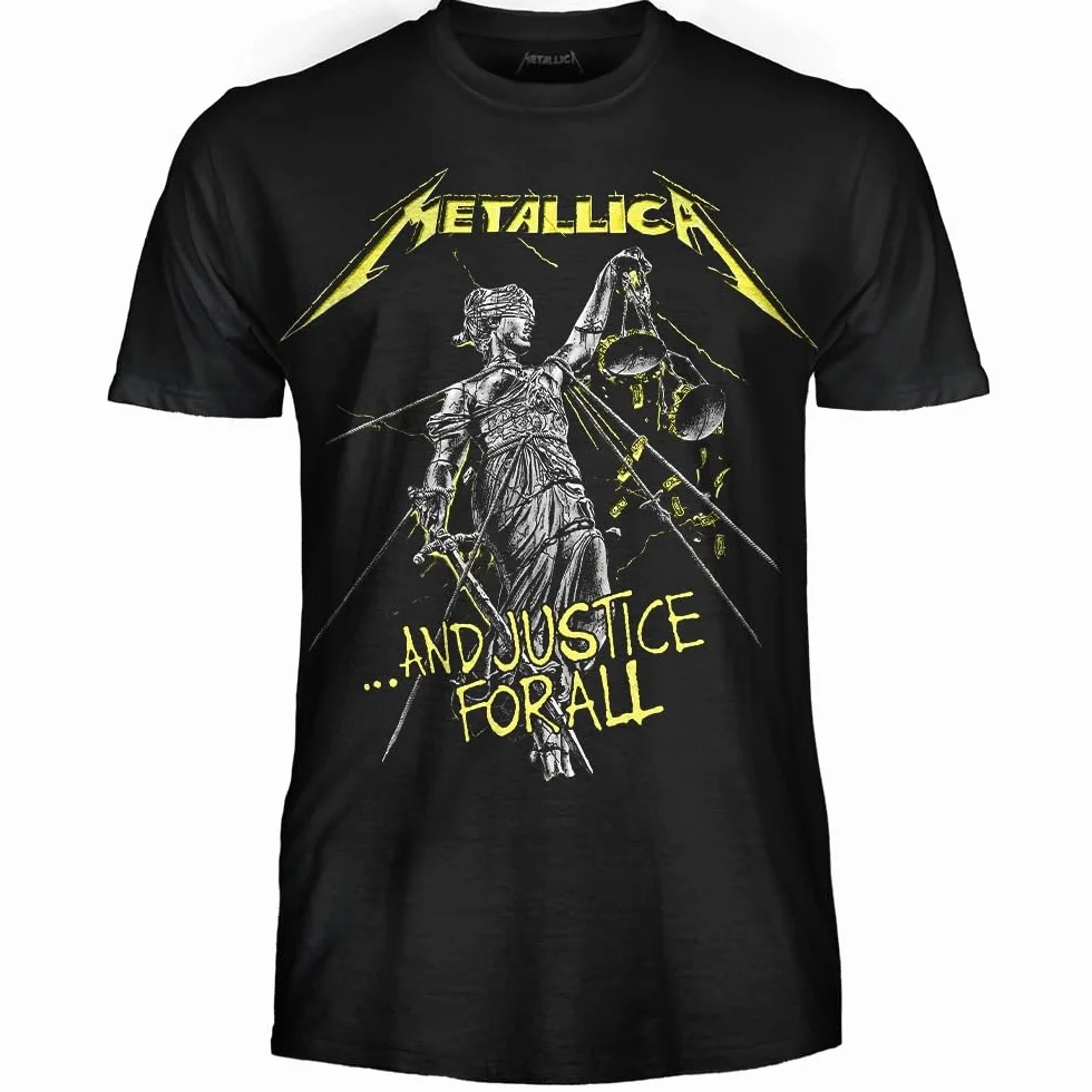 Metallica T-Shirt And Justice for all. Maglietta Rock Ufficiale. Band Heavy Metal. Maglia Unisex Adulto Ragazzo.
