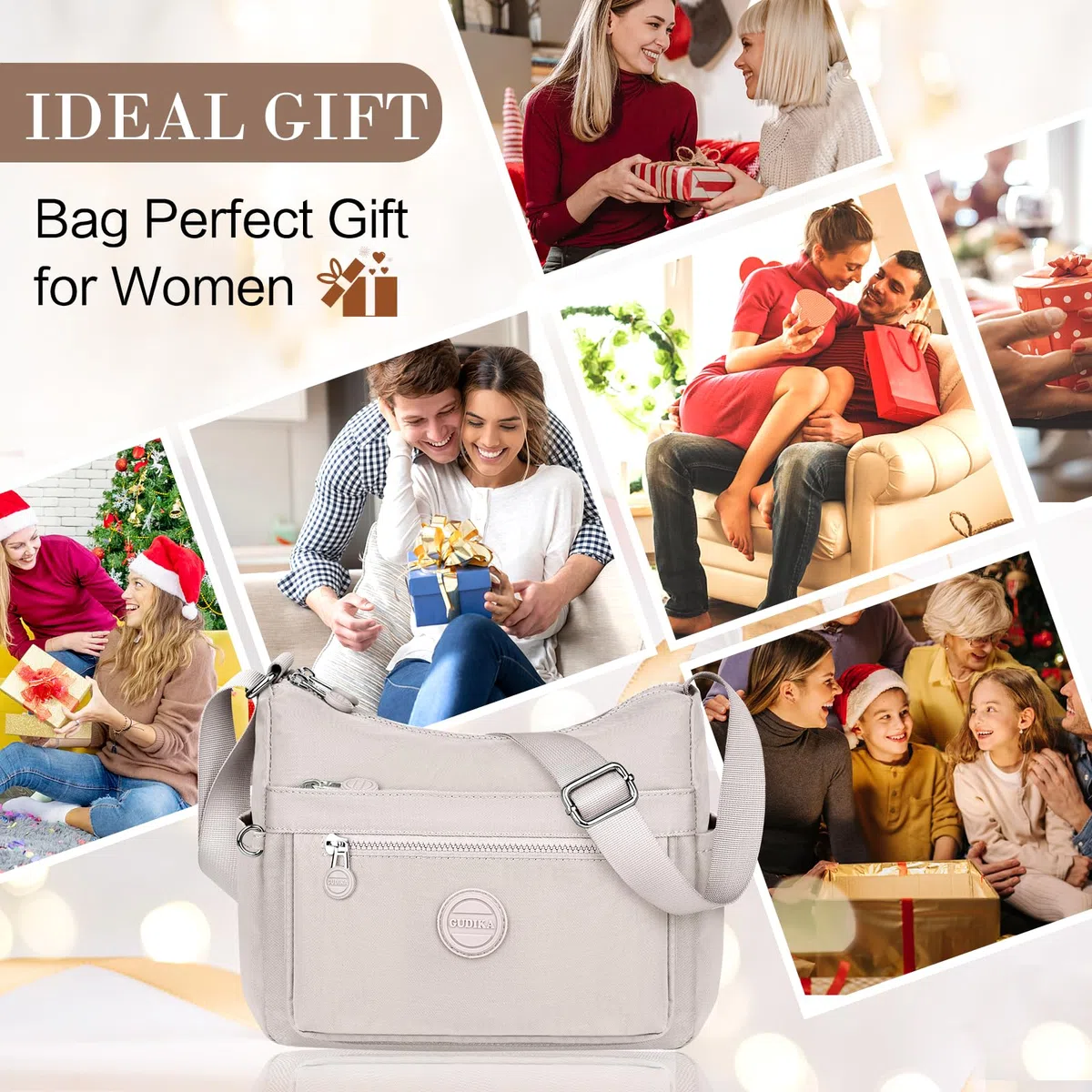Borsa Tracolla Donna Impermeabile Nylon Borse Spalla con Tracolla Regolabile Multitasche Borsetta Tracolla Casual Moda Borsa Messenger Cerniera Crossbody Bag per Viaggio Shopper Sportiva Scuola