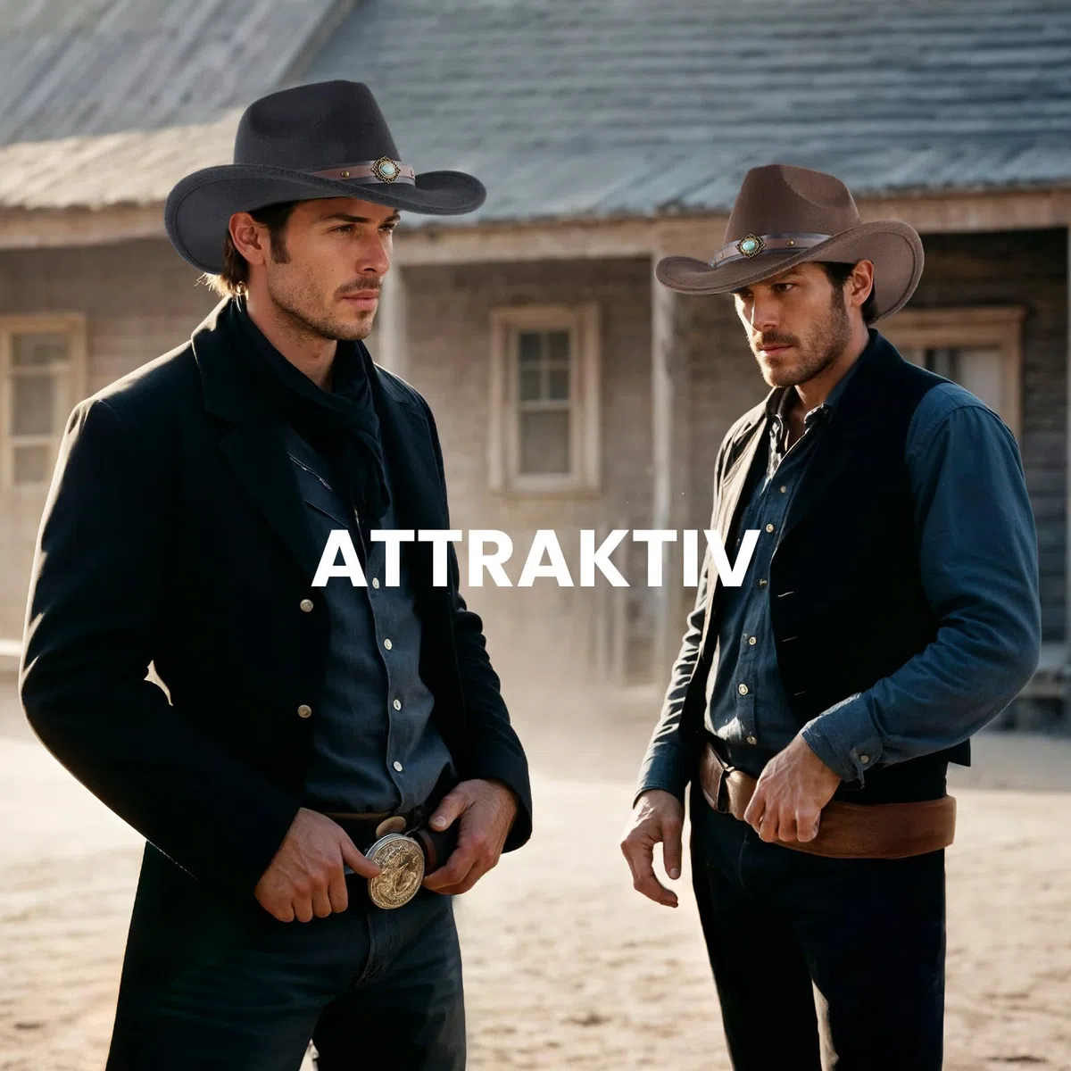 2 cappelli classici in lana da cowboy per uomini e donne, autunno-inverno, stile occidentale, cappello in feltro con cinghia, design decorativo in zaffiro, per esterni (caffè+nero)