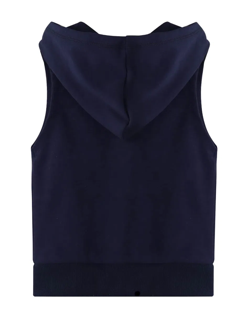 Spring&Gege Canotta da ragazzo con cerniera senza maniche con cappuccio e tasche