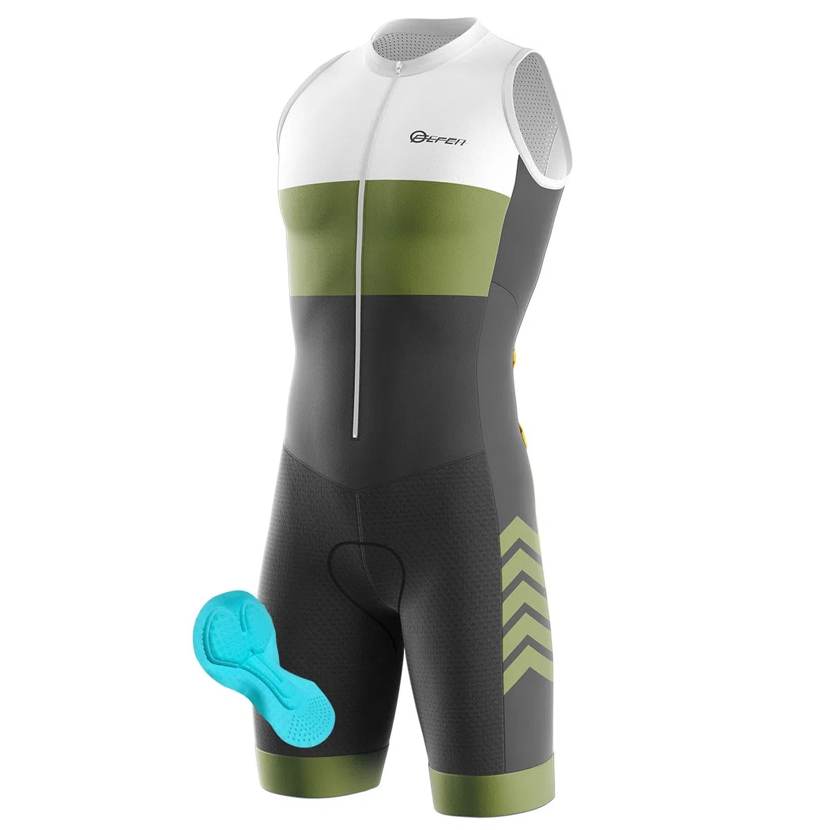 Tuta da Triathlon a Maniche Corte da Uomo, Triathlon Unisex, MTB Body Trisuit Cycling Skinsuit with Gel Pad per Nuoto/Corsa/Ciclismo, Abbigliamento Ciclismo imbottita, monopezzo
