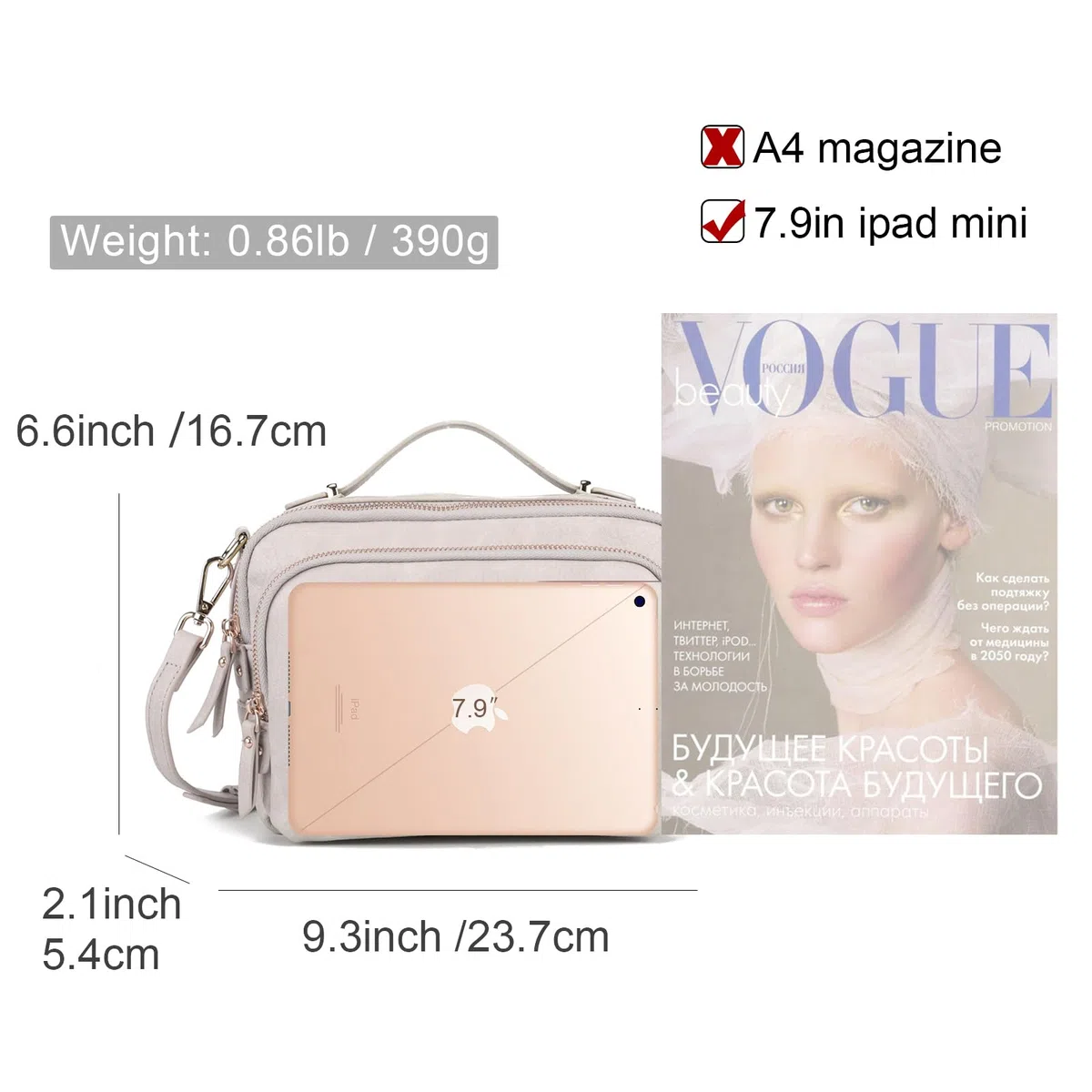 Gladdon Piccola Borsa a Tracolla Donna, Crossbody Bag con 3 Scomparti Capienti, Borsa Mano PU Pelle Sintetica, Borsetta Moda Borse Spalla con Tracolla Regolabile e Rimovibile…Nude