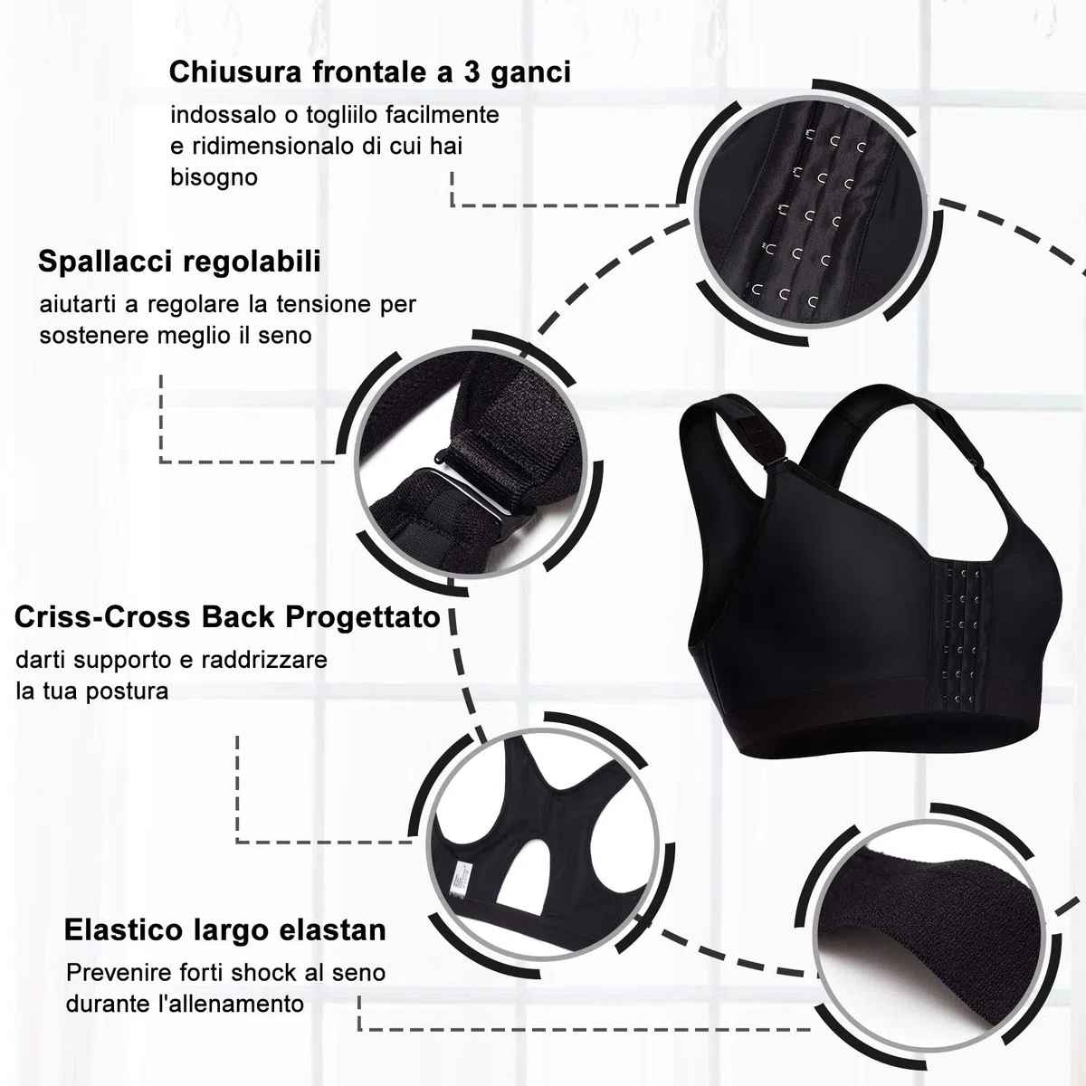 Reggiseno Sportivo Post-Chirurgico Donna Bralette Senza Ferretto Taglie Forti Reggiseni con Chiusura Frontale