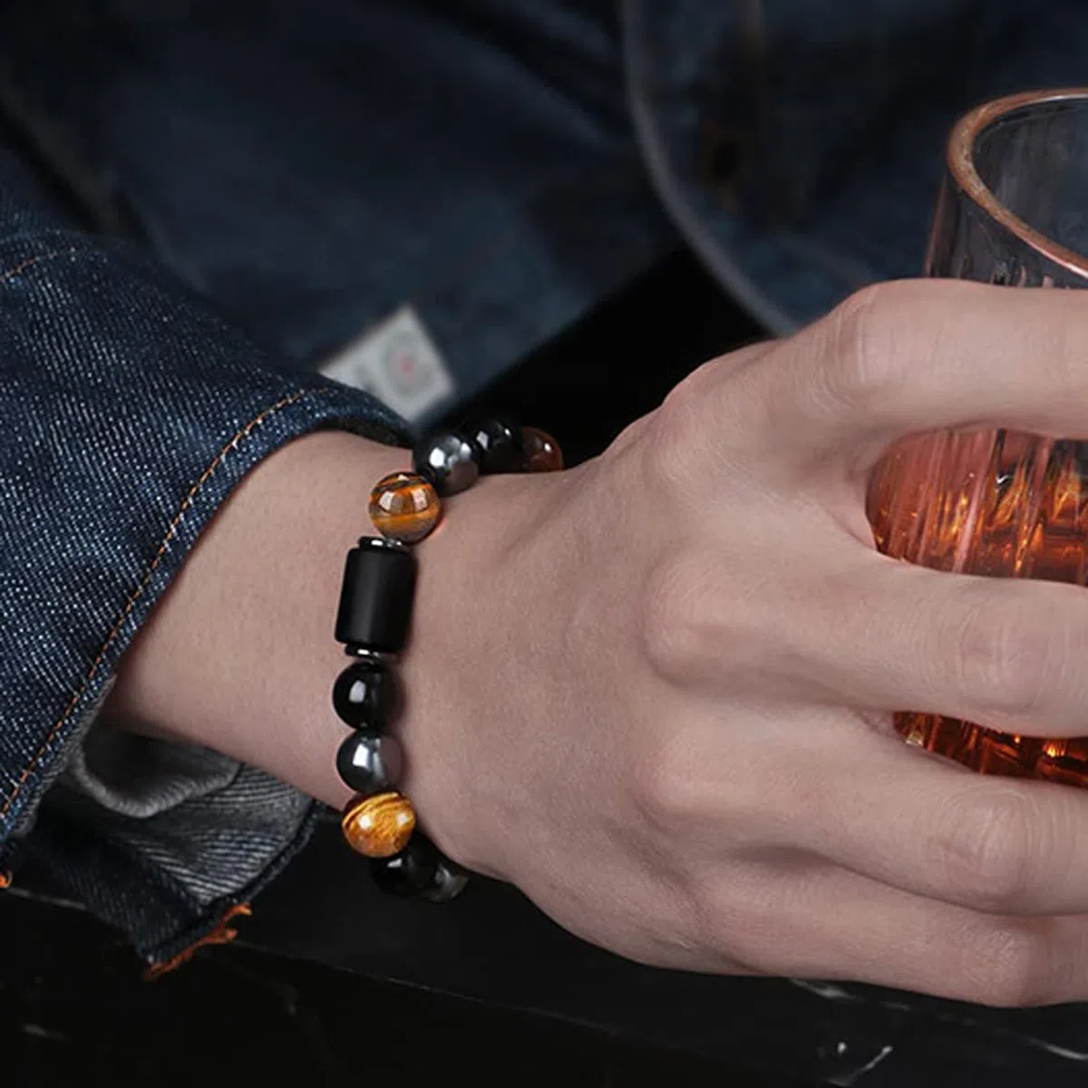 Set da uomo con segno zodiacale, collana e bracciale a costellazione in acciaio inox, braccialetto elastico di perle, regalo di compleanno