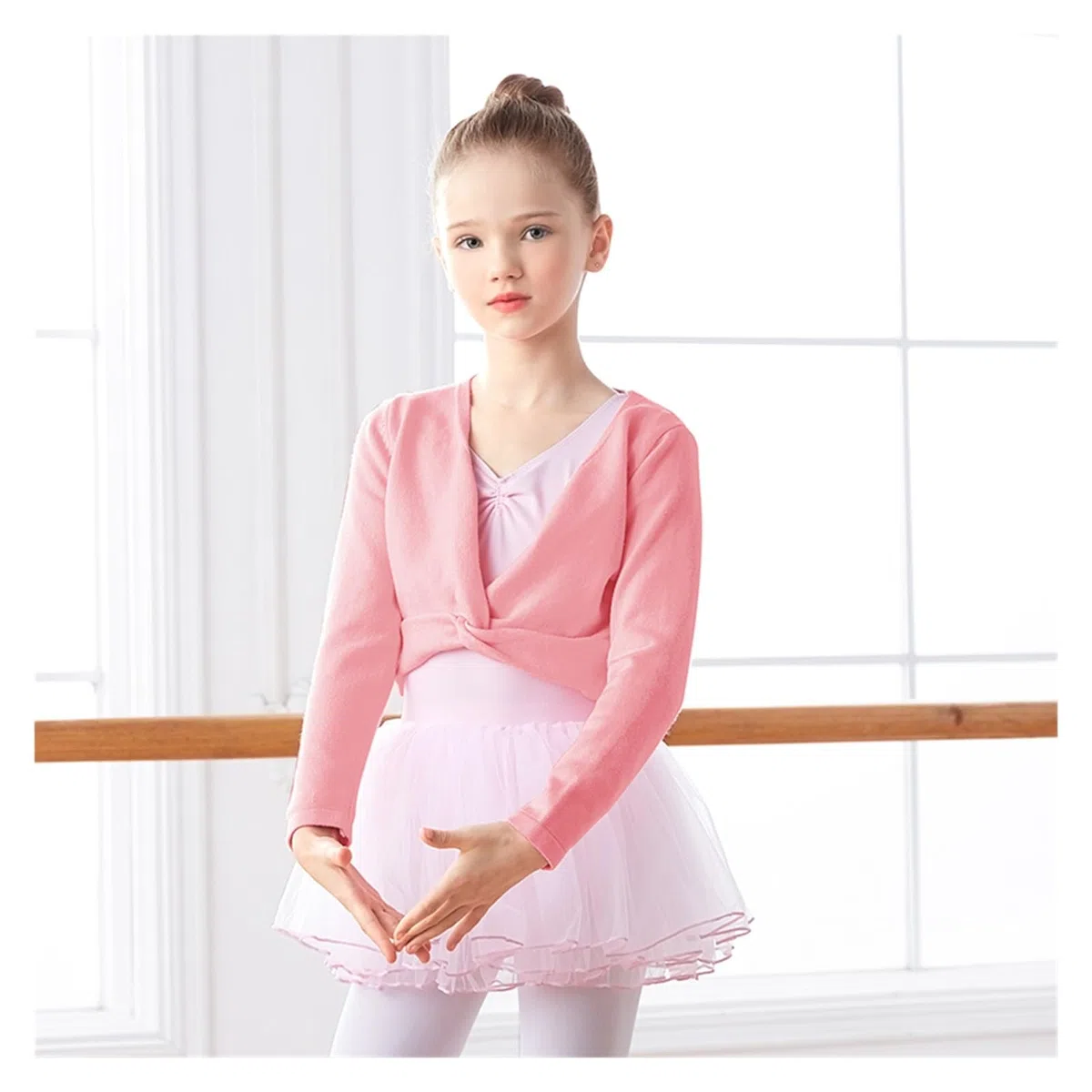 Top da Balletto for Ragazze, Maglione da Ballo, Cappotto Invernale Caldo, Maglieria a Maniche Lunghe, Top for Ragazze, Abbigliamento da Ballo, Top Avvolgente(Black,140(135-145CM))