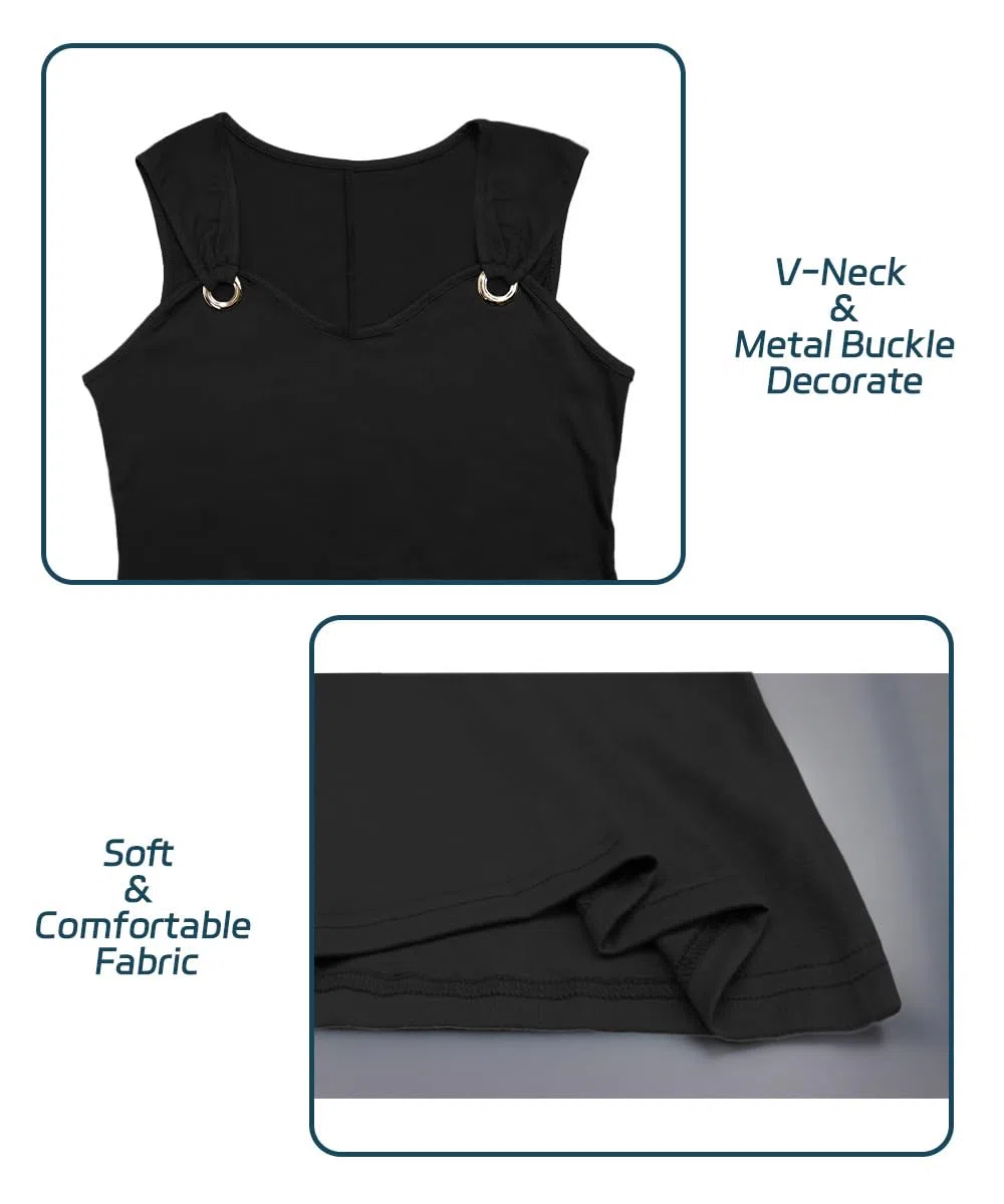 Yeenily Vestito Donna Senza Maniche Scollo a V Abiti Casual Abito Spiaggia Loose Mini Lunghi Vestiti Estivo Corto Prendisole
