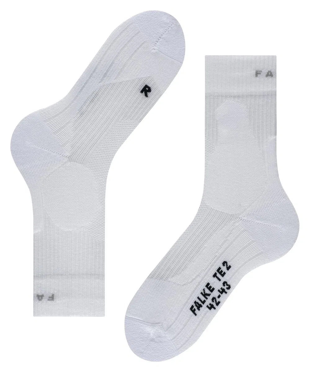 Falke Uomo TE2 Calzini da Tennis Imbottitura Media Supporto della Caviglia antivesciche Ideali per campi rigidi Traspiranti Asciugatura Rapida Cotone Filo Funzionale 1 Paio