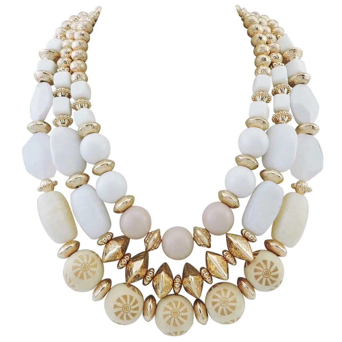 Bocar 3 strati Chunky Statement collana di perline moda multi strato donne collare collana (NK-10625)