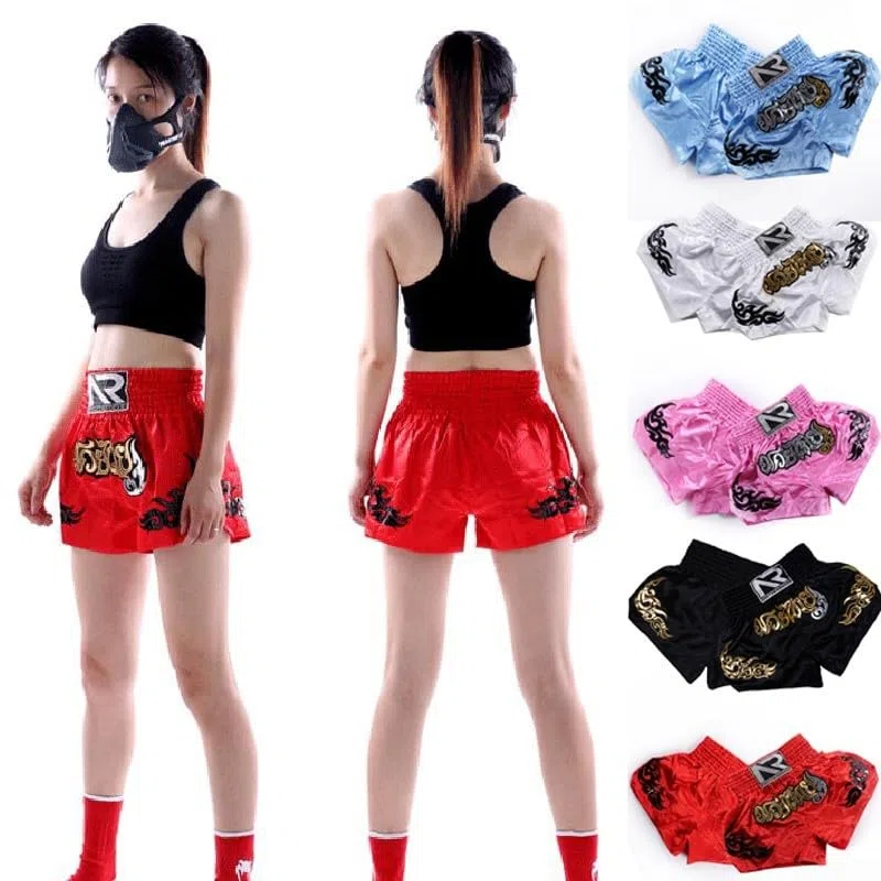 Anotherboxer - Pantaloncini da boxe traspiranti per MMA, da donna, con design elastico