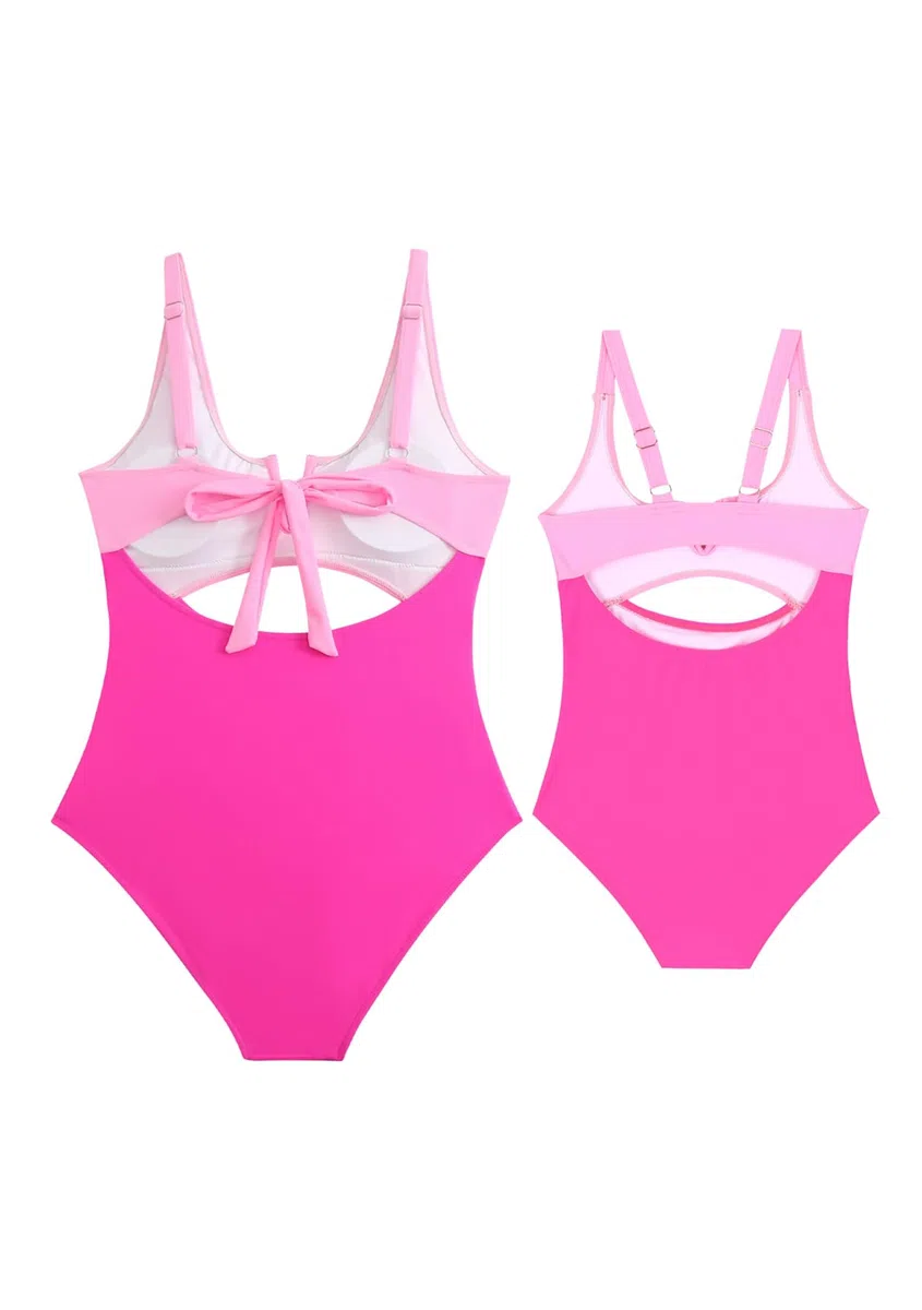 OMZIN Mamma E Io Costumi da Bagno Interi Abbinati Tuta da Bagno Ritaglio A Vita Alta Collo A V Monokini Costumi da Bagno