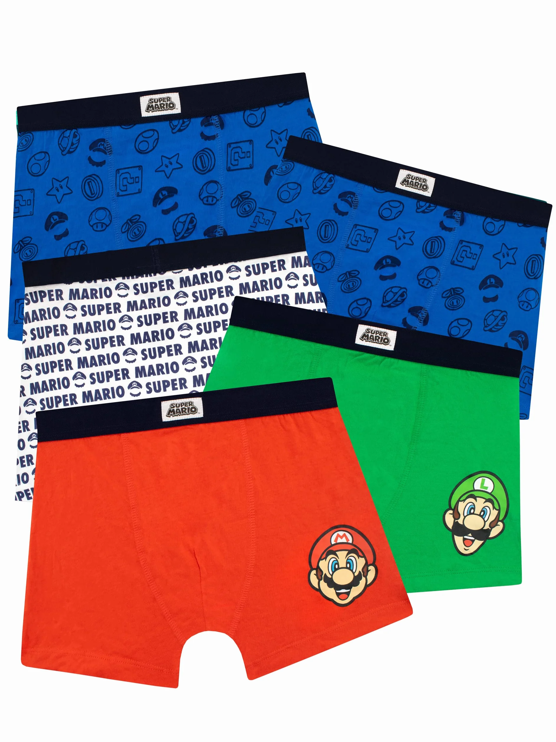 SUPER MARIO Ragazzi Mario Briefs Confezione da 5 Intimo per Bambini