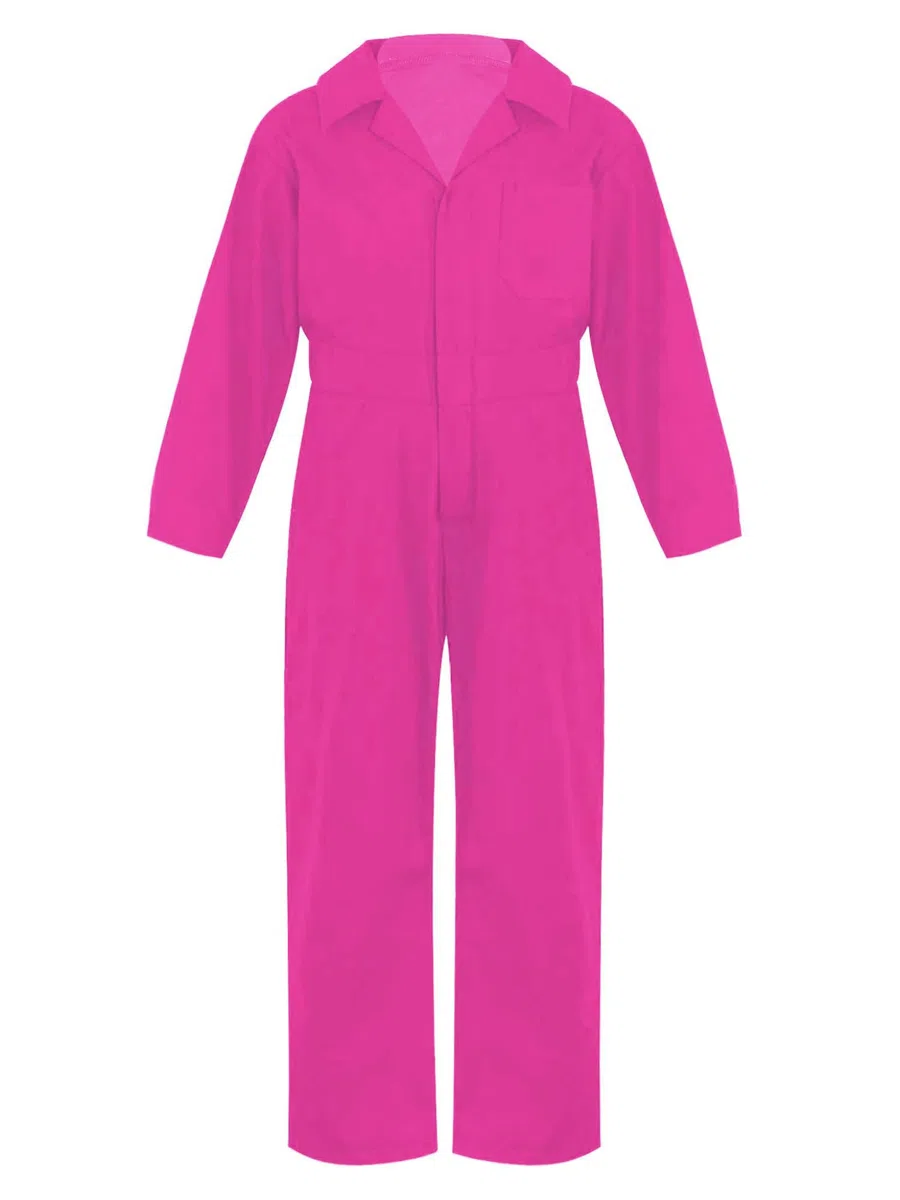 Lejafay Monopetto e grembiuli da lavoro con zip frontale per bambini, tuta standard da pilota di volo meccanico, tuta casual solida, salopette jumpsuit 5-16 anni