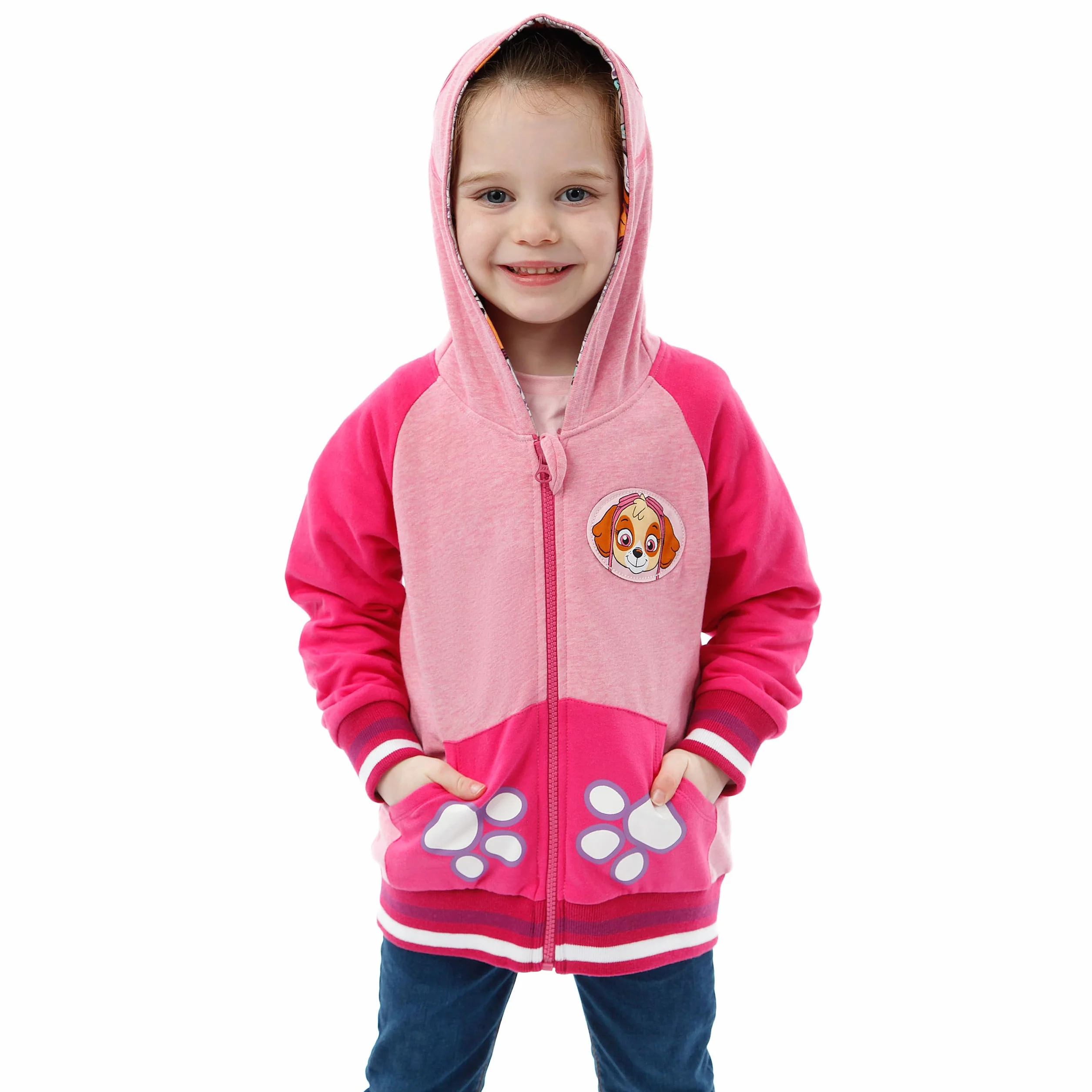 Paw Patrol Felpa Zip Bambina | Felpe Ragazza Skye | Felpe con Cappuccio Glitter