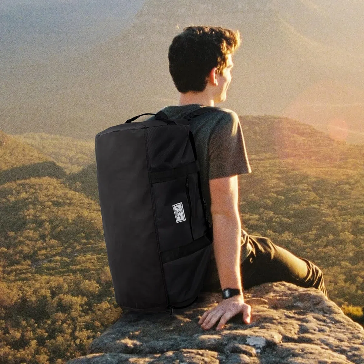 Borsa da viaggio con scomparto per scarpe, grande borsa sportiva, da uomo, donna, impermeabile, Weekender, A-nero., 60L, viaggi, campeggio, weekend, pernottamento, palestra, sport, fitness