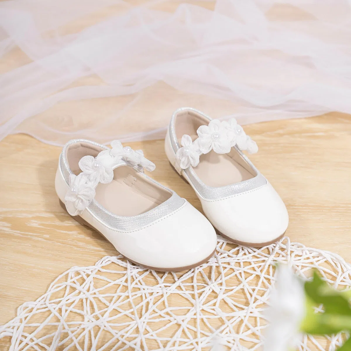 Scarpe con Tacco Principessa Eleganti Lucente Comunione Cerimonia Ballerine Bambina Tacchi Ragazza Pelle Microfibra Athena Bianco