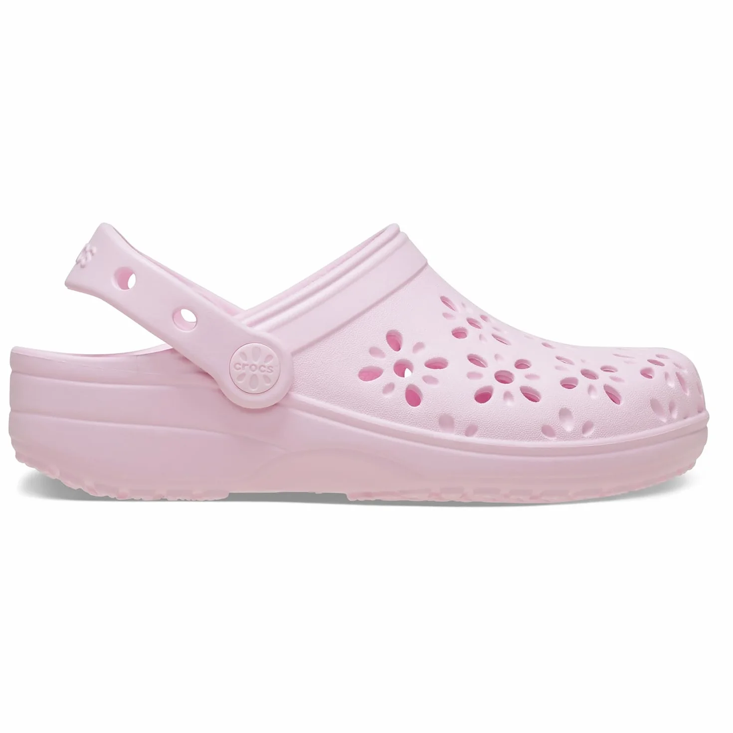 Crocs Classic Floral Cut Out Clog T, Zoccoli Unisex - Bambini e Ragazzi, Pink Milk, 23/24 EU