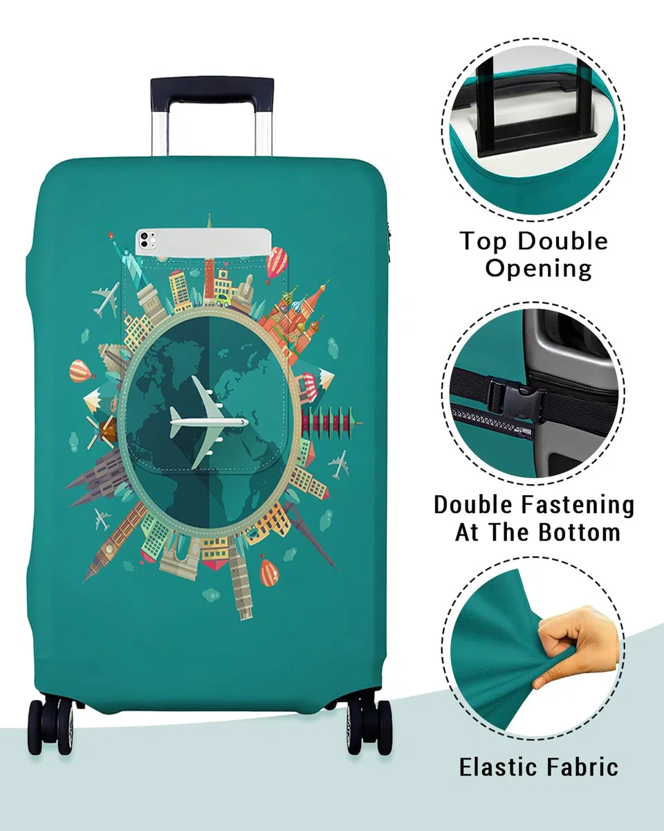 Morbuy Copri Valigia, Coprivaligia Elastico con Tasche per Valigia 18-32 Pollici, Cover Proteggi Valigia Lavabile per Bagagli da Viaggio