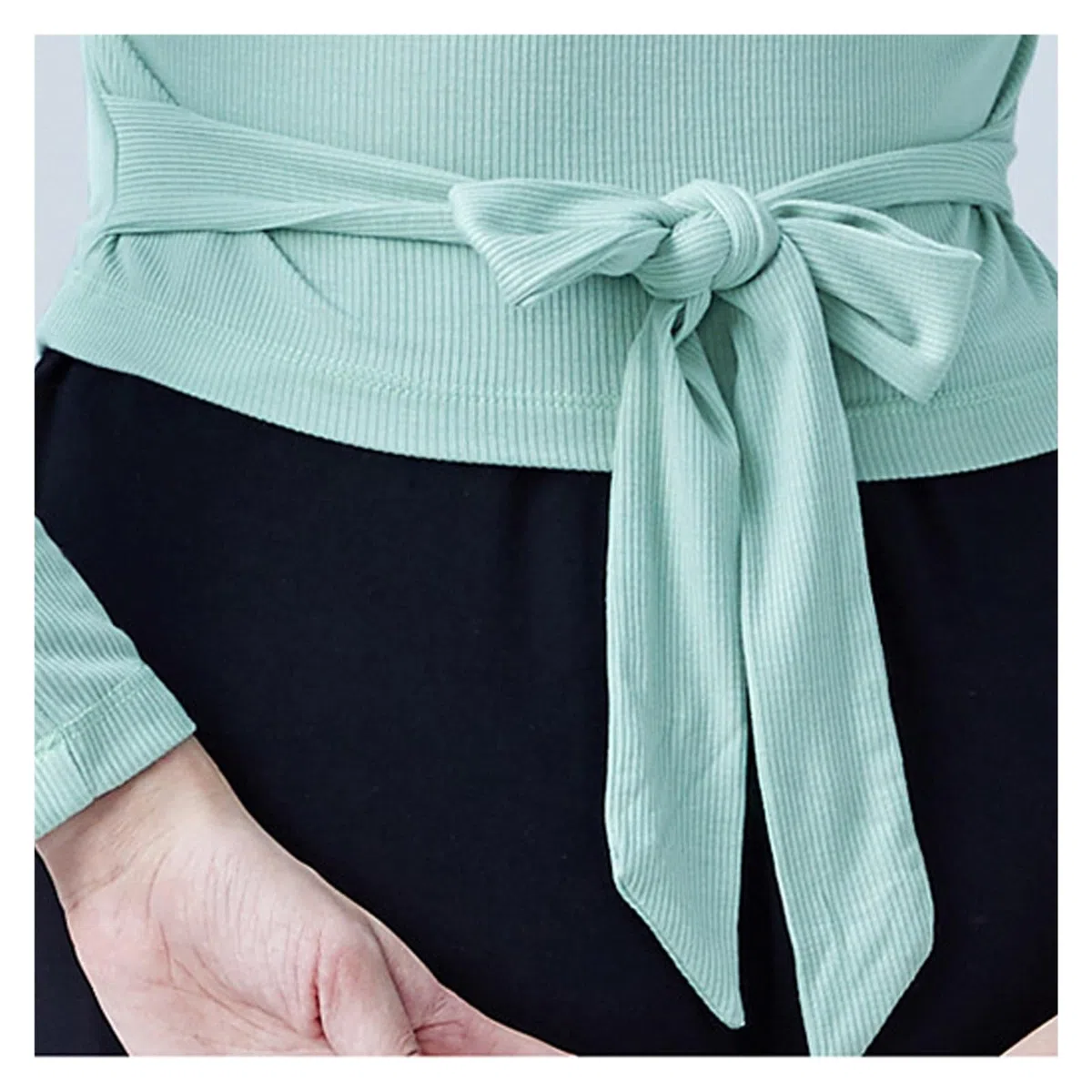 Scaldacuore Danza Body Classica Donna e Ragazza, Top Avvolgente, Manica Lunga, Danza Classica, Ginnastica, Maglioni complessivi, Cardigan riscaldante con Lacci(Nero,S)