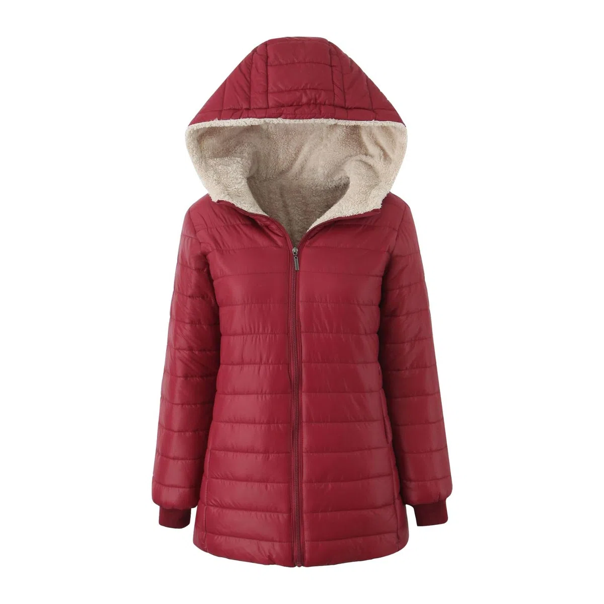 Generico Cappotto Donna Invernale con Cappuccio Tinte Unite Manica Lunga - Vestiti Donna Invernali con Tasche Cerniera Montagna Sportiva Trekking Giubbotti Running Unico Piumini