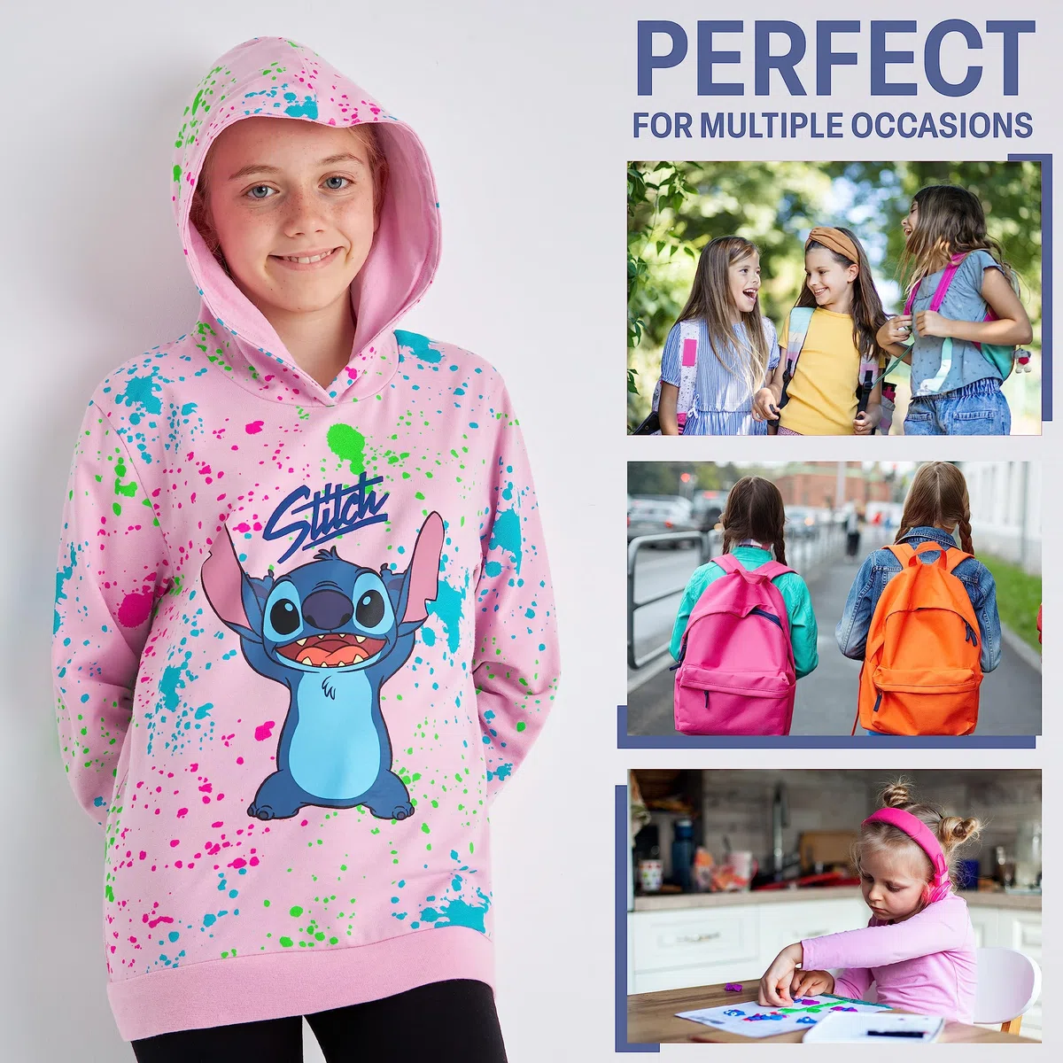Disney Felpe con Cappuccio per Bambina, Morbida Felpa - Regalo Ragazza