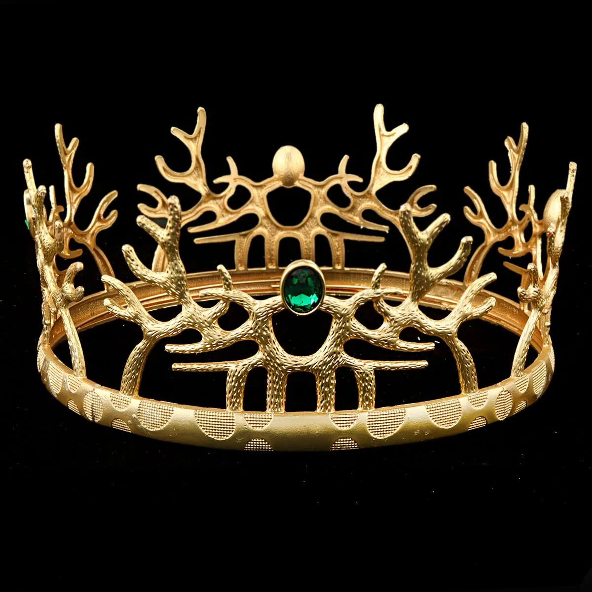 Corona di re medievale retrò corna rotonda per matrimonio, compleanno, concorso Cosplay partito Halloween