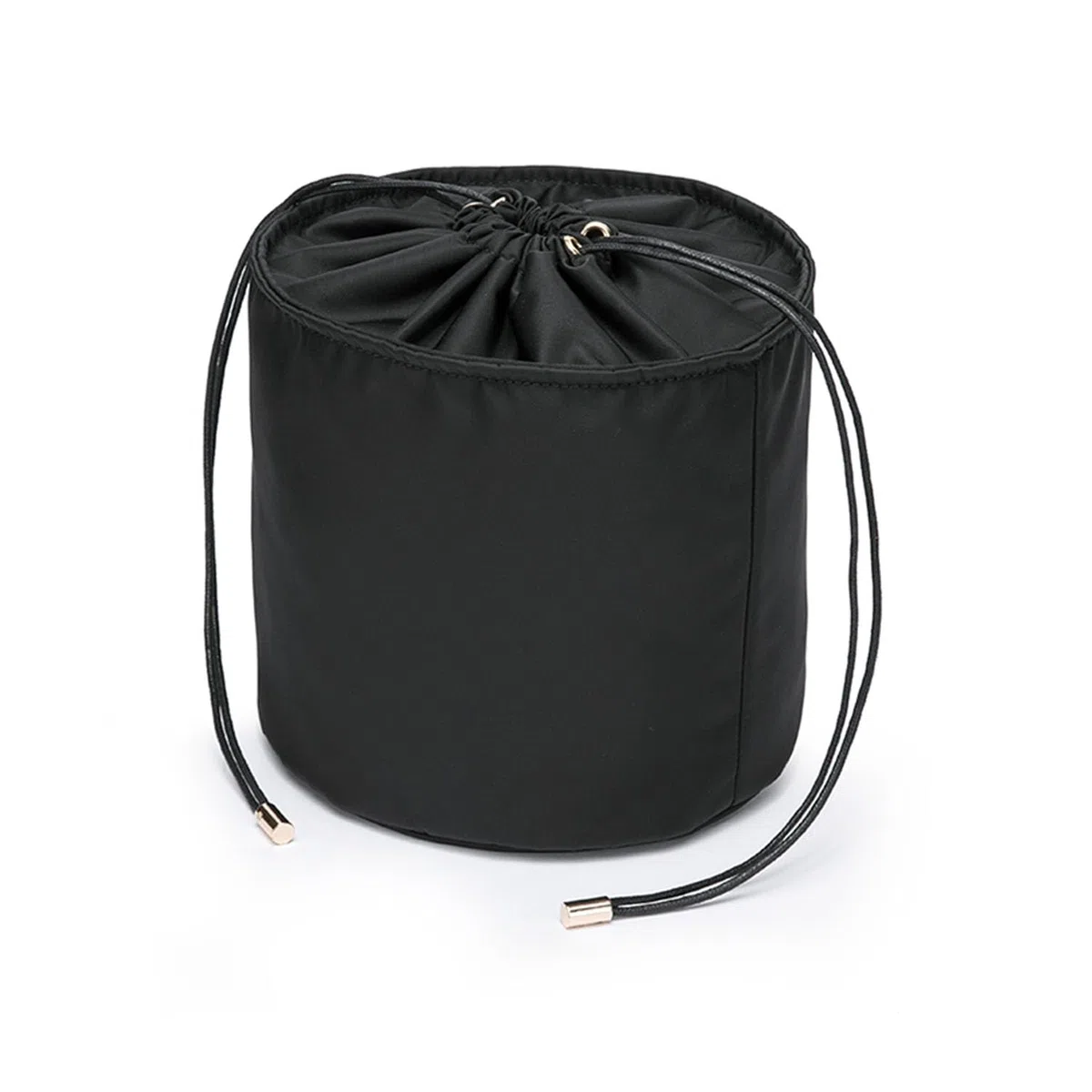 Organizer Alto da Donna in Tela, Rotondo per Borsetta e Cosmetici, Borsa per Trucchi (L, Nylon, Nero)