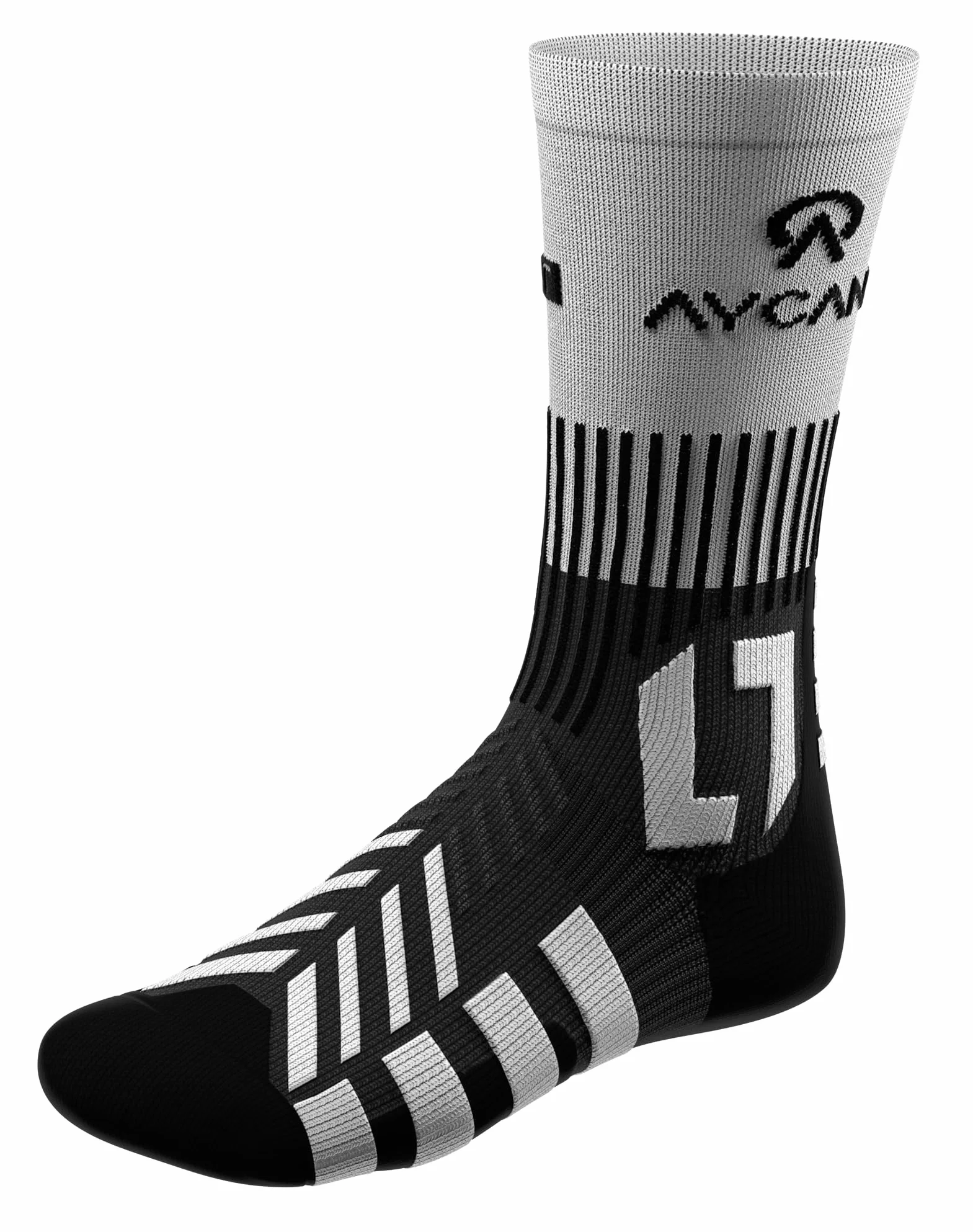 Powerlight - Calzini da hockey su ghiaccio, ultra leggeri, ad asciugatura rapida, senza cuciture, con protezione contro i lacci e vestibilità perfetta sul pattino, colore: Nero