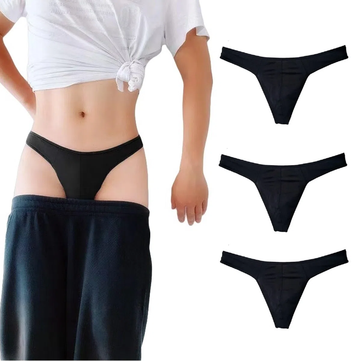 Perizoma Sportivo da Uomo in Cotone, Sexy, Classico, Confezione da 3