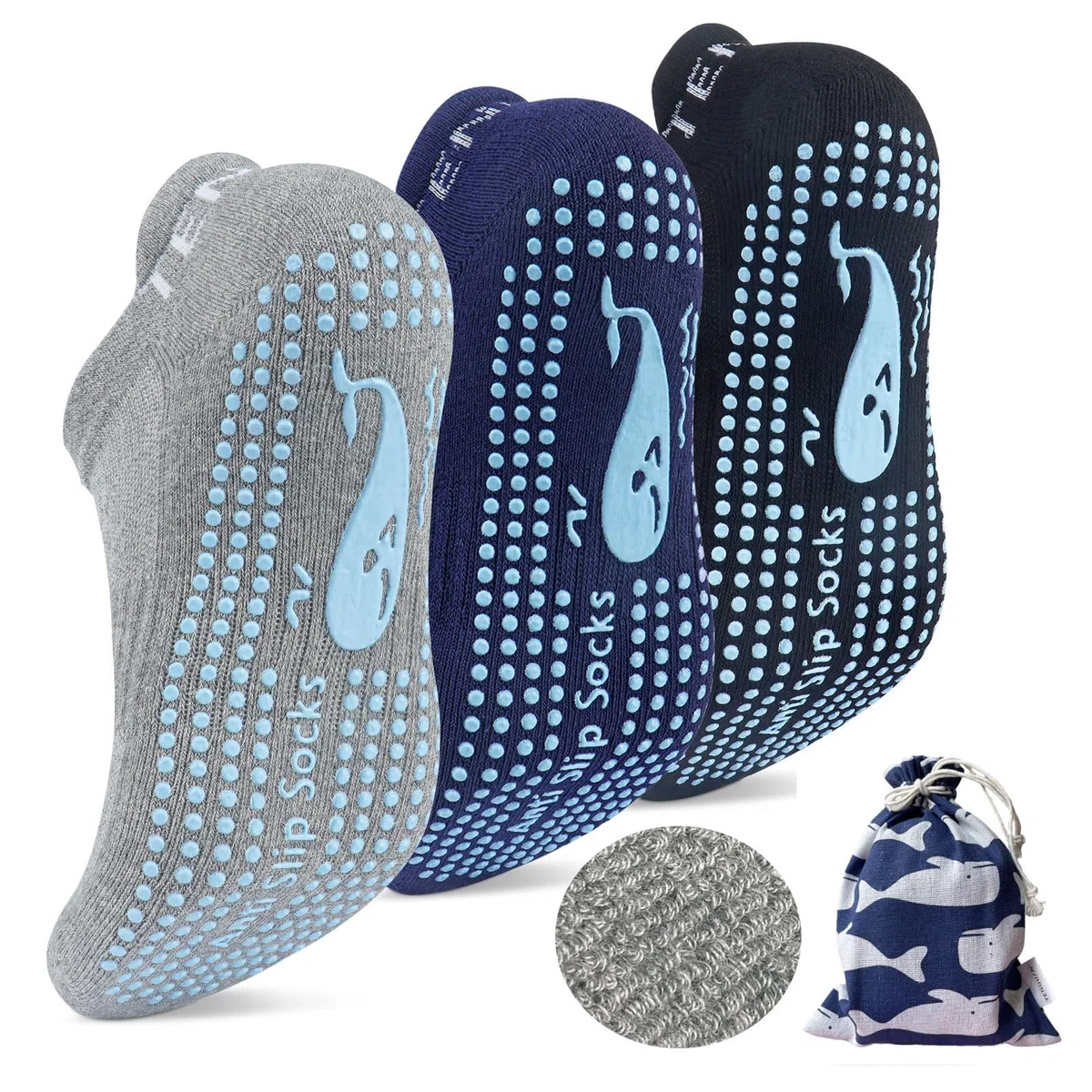 3 Packs Calzini Antiscivolo Donna e Uomo per Yoga, Pilates, Ospedale, Antiscivolo Calze, Calze Antiscivolo Donna Divertenti per Allenamento Domestico, Sport