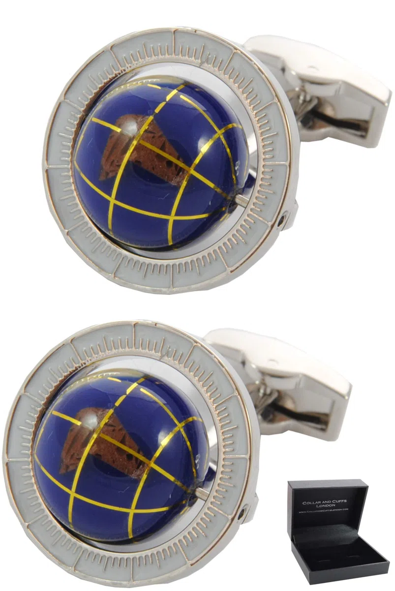 Premium Cufflinks with Gift Box - Designer Cufflinks for Men - Solid Brass - Travel and Nautical Designs